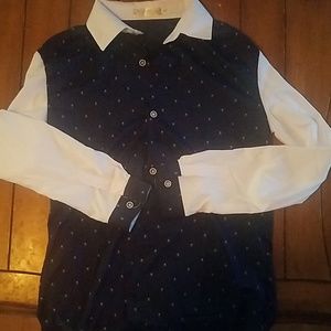 Blue skull and crossbone dress shirt